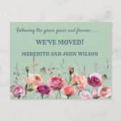 Wir haben den Eukalyptus Green Floral Move verscho Ankündigungspostkarte (Vorderseite)