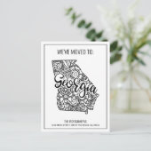 Wir haben den Floral Mandala Georgia Staat bewegt Ankündigungspostkarte (Stehend Vorderseite)