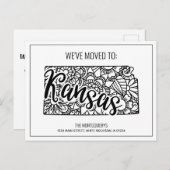 Wir haben den Floral Mandala Kansas Staat verlegt Ankündigungspostkarte (Vorne/Hinten)