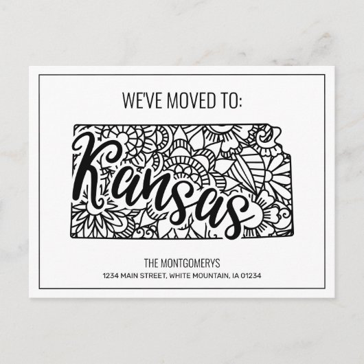 Wir haben den Floral Mandala Kansas Staat verlegt Ankündigungspostkarte (Vorderseite)
