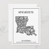 Wir haben den Floral Mandala Louisiana Staat versc Ankündigungspostkarte (Vorne/Hinten)