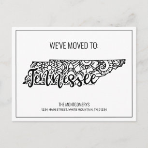 Wir haben den Floral Mandala Tennessee Staat Ankündigungspostkarte