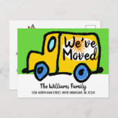 Wir haben den gelben LKW umgezogen - neue Adresse Ankündigungspostkarte (Vorne/Hinten)