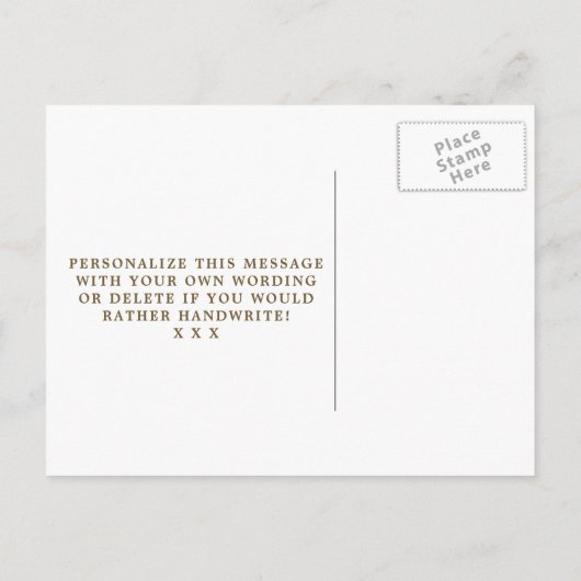 Wir haben den geometrischen Blumenwechsel der Adre Einladungspostkarte (Rückseite)