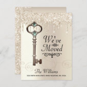 Wir haben den Glitzer "Schlüsseltreiber" verschobe Ankündigungspostkarte (Vorne/Hinten)