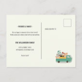 Wir haben den grünen LKW auf der Straße bewegt Ankündigungspostkarte (Rückseite)