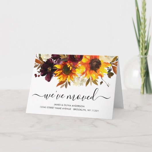 Wir haben den Herbst verschoben Boho Sonnenblumenb Ankündigung (Vorderseite)