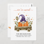 Wir haben den Herbst verschoben und die Ankündigun Postkarte (Vorne/Hinten)