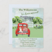 Wir haben den Hund mit rotem LKW in die Landschaft Ankündigung (Vorne/Hinten)