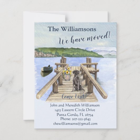 Wir haben den Hund-See-Bootssteg verschoben Ankündigung (Vorderseite)