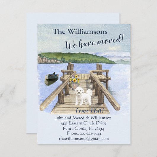 Wir haben den Hund-See-Bootssteg verschoben Ankündigung (Vorne/Hinten)