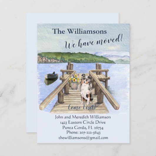 Wir haben den Hund-See-Bootssteg verschoben Ankündigung (Vorne/Hinten)