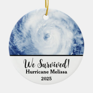 Wir haben den Hurrikan Melissa 2025 überlebt Keramik Ornament
