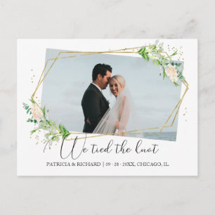 Wir haben den Knoten gebunden Greenery Elopement-A Postkarte