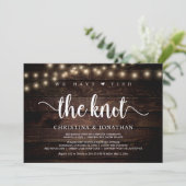 Wir haben den Knoten gebunden, rustikales Elopemen Einladung (Stehend Vorderseite)