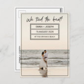 "Wir haben den Knoten gefesselt!" Ankündigung des Postkarte (Vorne/Hinten)