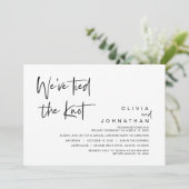 Wir haben den Knoten gefesselt, Hochzeitsfeier-Par Einladung (Stehend Vorderseite)