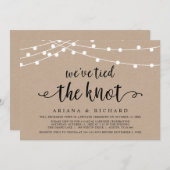 Wir haben den Knoten gefesselt, Hochzeitsfeier-Par Einladung (Vorne/Hinten)