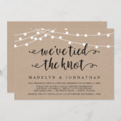 Wir haben den Knoten gefesselt, Hochzeitsfeier-Par Einladung (Vorne/Hinten)