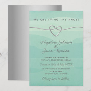 Wir haben den Knoten geknüpft Hochzeitsempfang Einladung