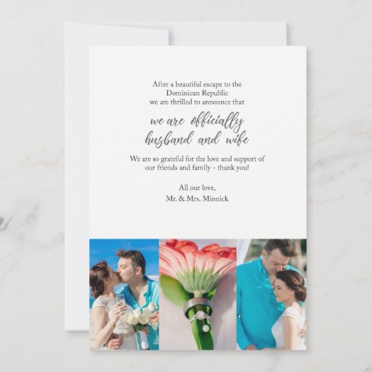 Wir haben den Knoten getippt - die Hochzeitsankünd Ankündigung (Rückseite)