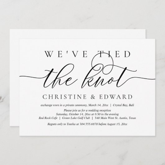 Wir haben den Knoten getippt, Einladung zur Hochze (Vorne/Hinten)