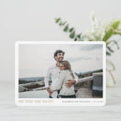 Wir haben den Knoten getippt! Hochzeit des moderne Ankündigung (Stehend Vorderseite)