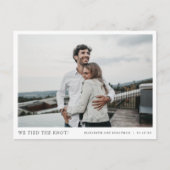 Wir haben den Knoten getippt! Hochzeit des moderne Ankündigungspostkarte (Vorderseite)