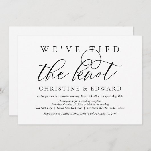 Wir haben den Knoten getippt, Hochzeitsfeiern Einladung (Vorne/Hinten)