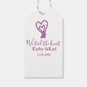 Wir haben den Knoten rosa Herz Knoten Name Datum R Geschenkanhänger