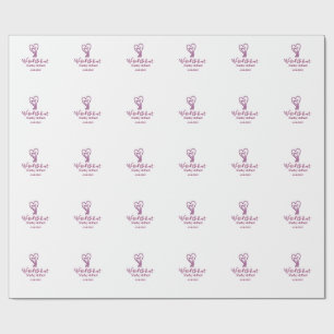 Wir haben den Knoten rosa Herz Knoten Name Datum R Geschenkpapier
