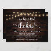 Wir haben den Knoten, rustikal, Hochzeitsfeier geb Einladung (Vorne/Hinten)