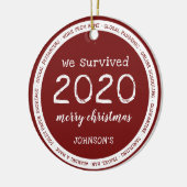 Wir haben den Namen 2020 überlebt Keramik Ornament (Links)