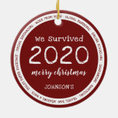 Wir haben den Namen 2020 überlebt Keramik Ornament (Hinten)
