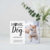 Wir haben den neuen Adress Pet Foto-Hund verschobe Postkarte (Stehend Vorderseite)