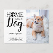 Wir haben den neuen Adress Pet Foto-Hund verschobe Postkarte (Vorderseite)