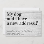 Wir haben den neuen Adresshund verschoben Ankündigung (Vorderseite)