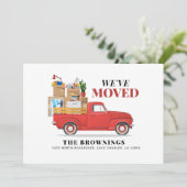 Wir haben den roten Lkw bewegt Ankündigung (Stehend Vorderseite)