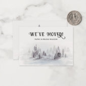 Wir haben den rustikalen Aquarellwald verlegt Mitteilungskarte (Vorderseite/Rückseite Beispiel)