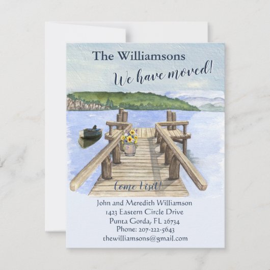 Wir haben den Seebootsteg verschoben Ankündigung (Vorderseite)