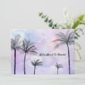 Wir haben den Sonnenuntergang von Aquarellpalmen v Einladung (Stehend Vorderseite)