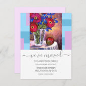 Wir haben den Text von Red Floral Vase verschoben Ankündigung (Vorne/Hinten)