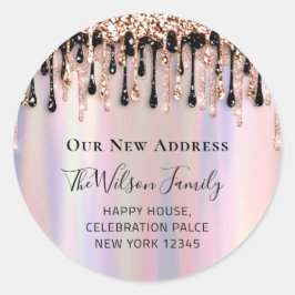 Wir haben den UAWG-Wechsel der neuen Adresse Rosa  Runder Aufkleber