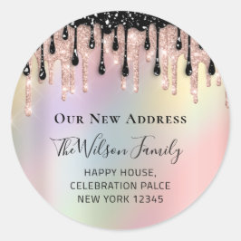 Wir haben den UAWG-Wechsel der neuen Adresse-Rose Runder Aufkleber