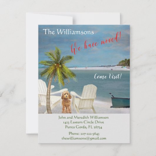 Wir haben den Umzug des Dog Ocean Beach verschoben Ankündigung (Vorderseite)