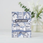 Wir haben den Umzug in die Cityscape-Wohnung vorge Postkarte (Stehend Vorderseite)