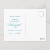 Wir haben den Umzug in die Cityscape-Wohnung vorge Postkarte (Rückseite)