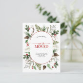 Wir haben den Wald Berry Pinecone bewegt Ankündigungspostkarte (Stehend Vorderseite)