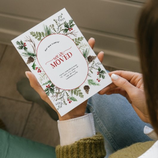 Wir haben den Wald Berry Pinecone bewegt Ankündigungspostkarte