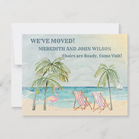 Wir haben den Wasserfarben Ocean Beach Budget Move Ankündigung (Vorderseite)